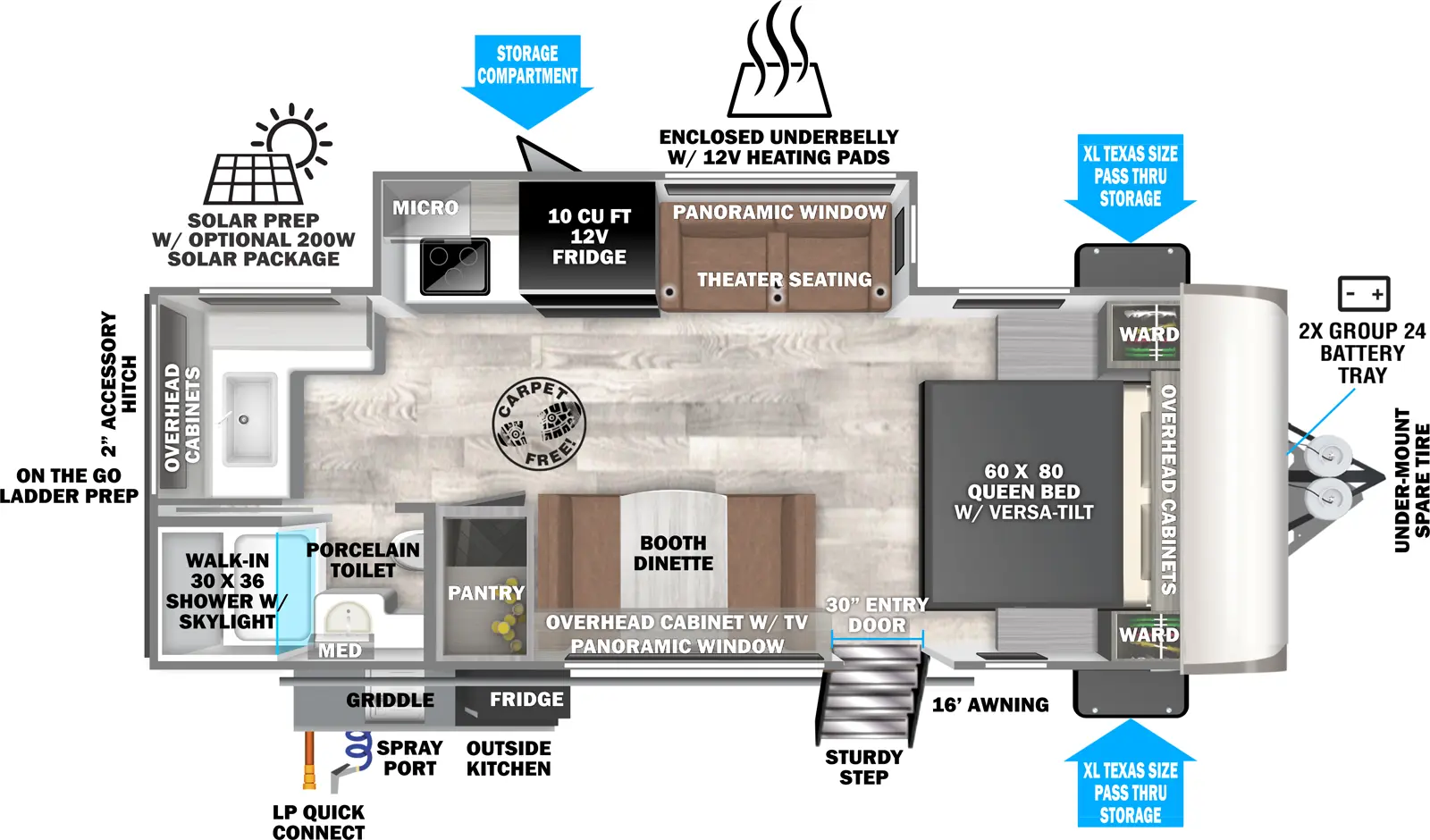 Hemisphere Travel Trailers 22RKHL Floorplan